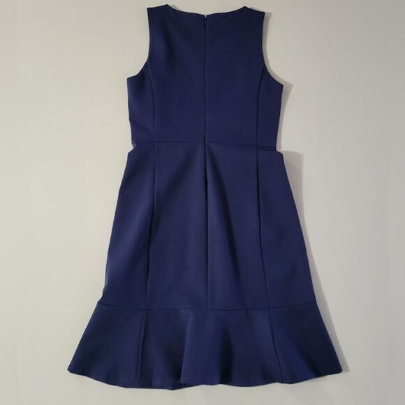 J. Crew Sleeveless Colorblock Navy & Gray Sheath Dress with Flounced Hemline - Picture 14 of 14